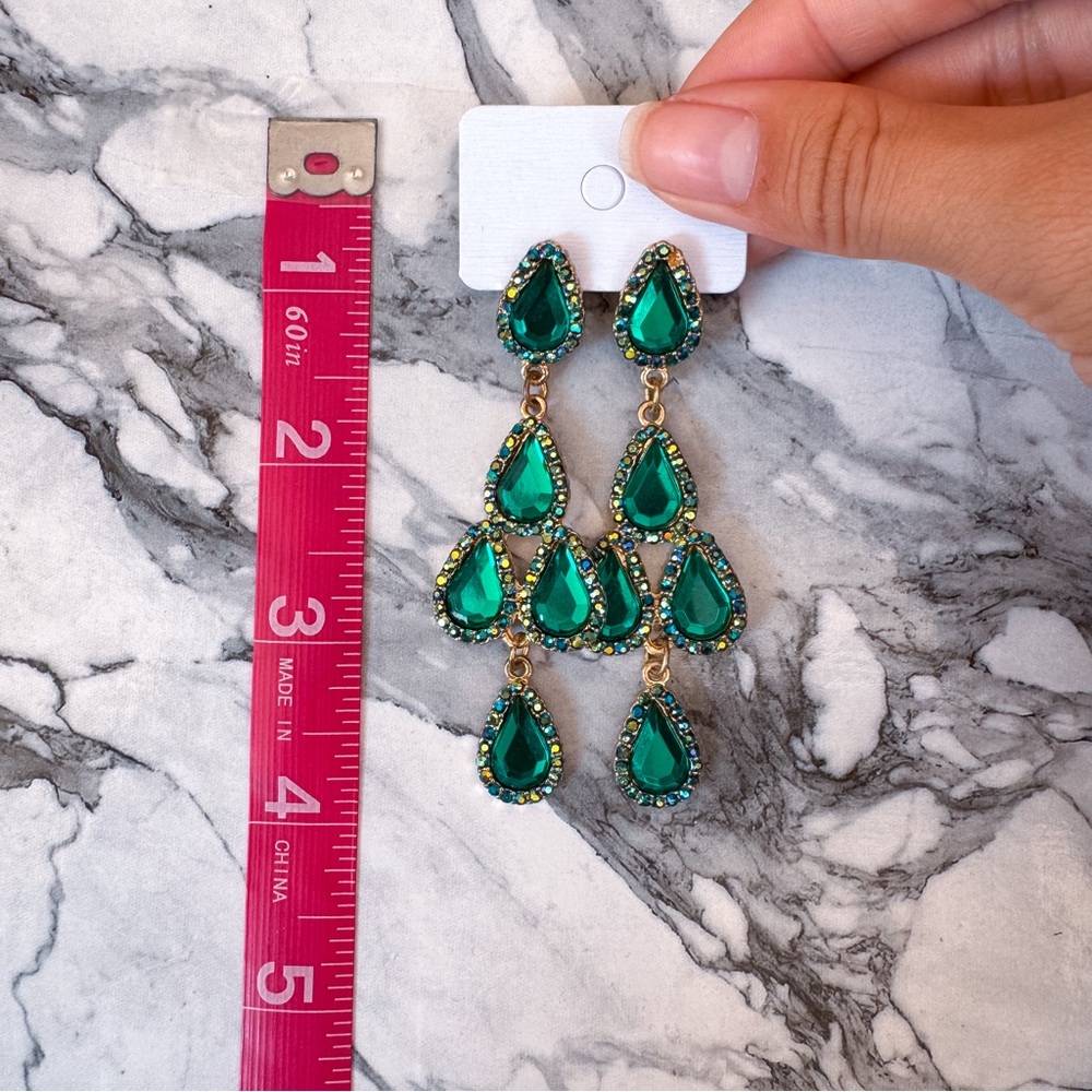 Green Teardrop Earrings
